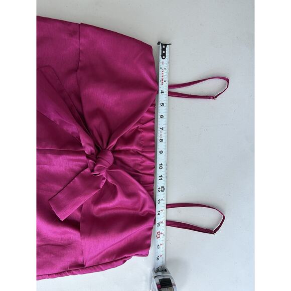NWT Anthropologie Hutch Pink Satin Bow-Tie Sleeveless Cropped Jumpsuit Medium - Picture 10 of 14